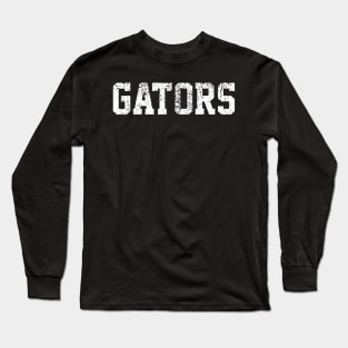 Gators School Sports Fan Team Spirit Mascot Heart Long Sleeve T-Shirt